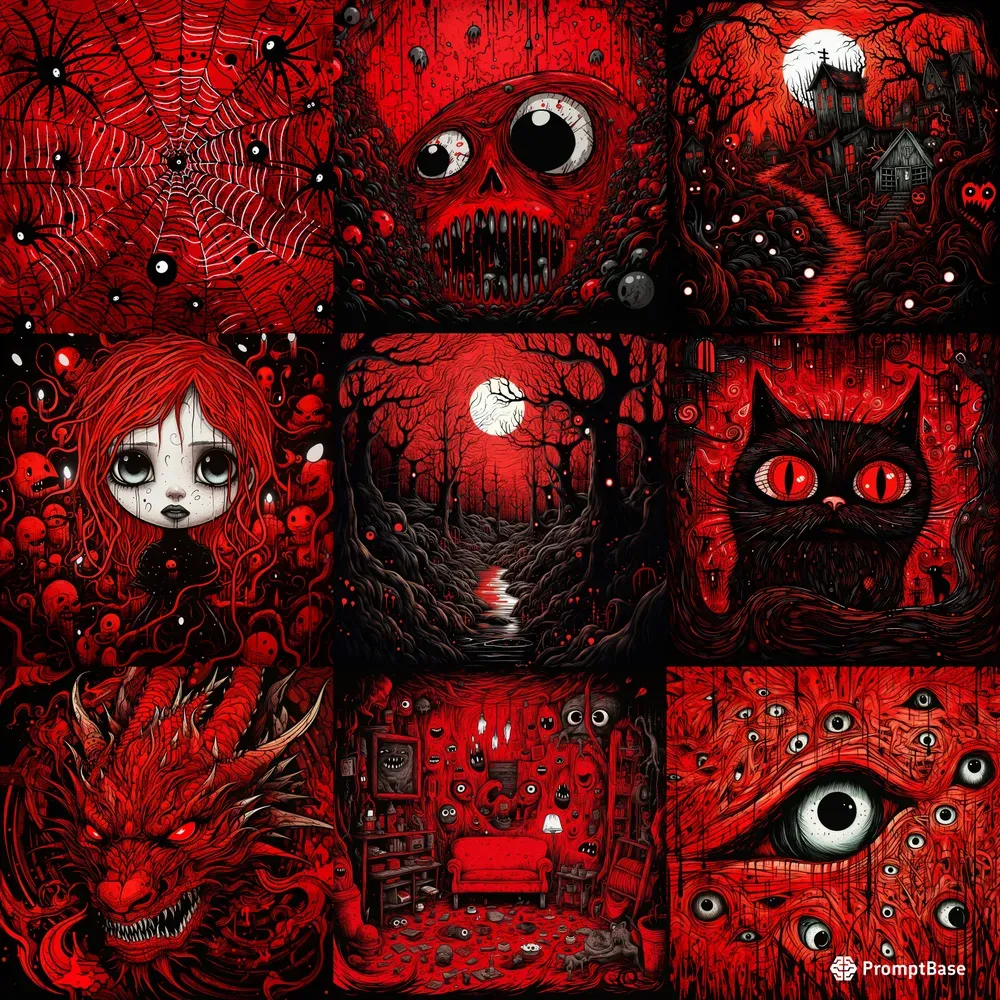 Scratchy Horror Doodles Eerie Scary Art