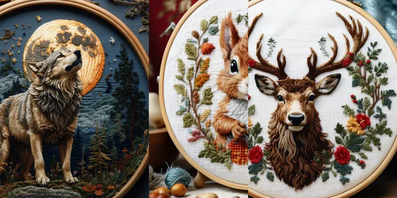 Cross Stitch Embroidery Animals generated by undefined