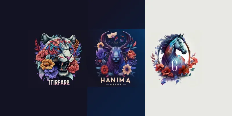 Animals Brand Flower Logos generated by undefined
