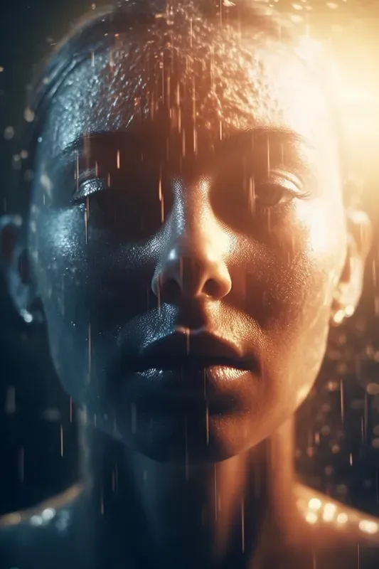 Realistic Epic Portraits As Waterfalls