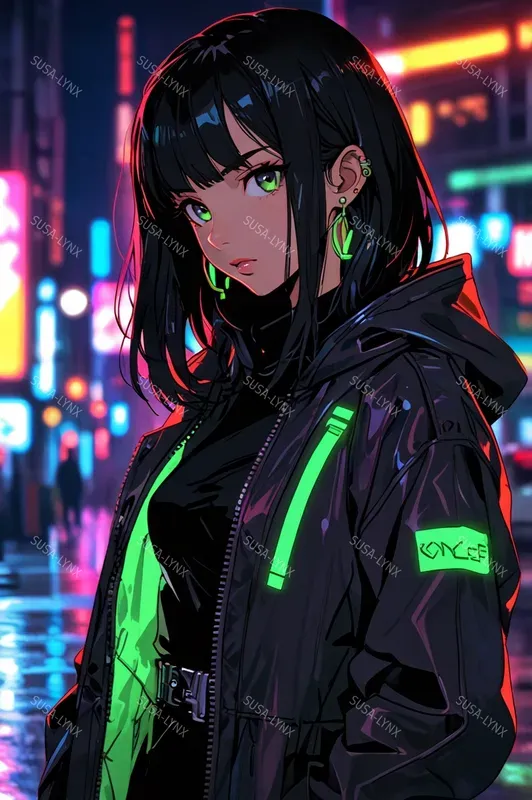 Colorful Acid Anime Characters