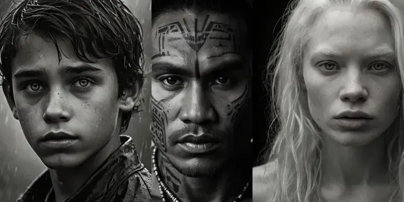 Realistic Black And White Protraits generated by undefined