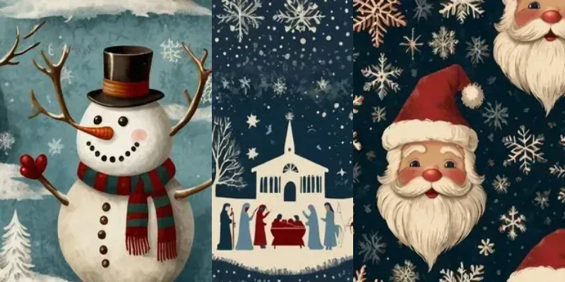 Vintage Retro Christmas Patterns generated by undefined