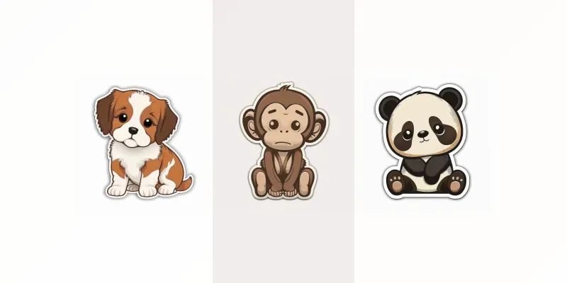 Cute Baby Animal Stickers generated by undefined