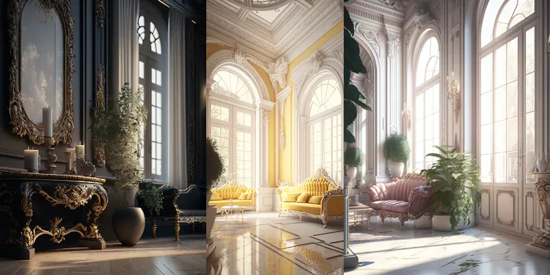 Baroque And Rococo Interior Architectures generated by undefined
