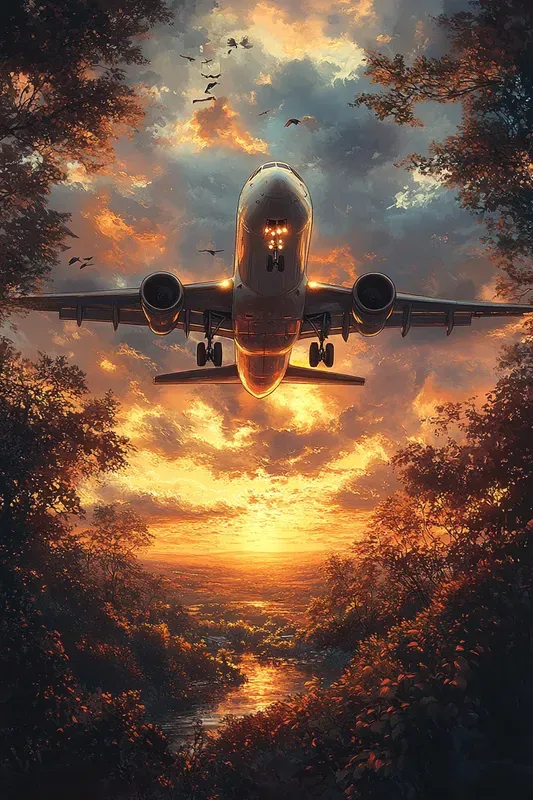 Vibrant Sunset Nature Paintings