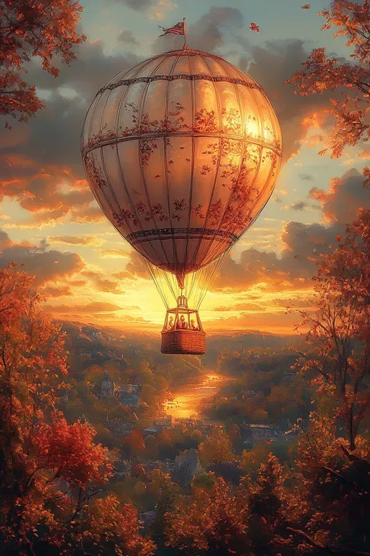Vibrant Sunset Nature Paintings