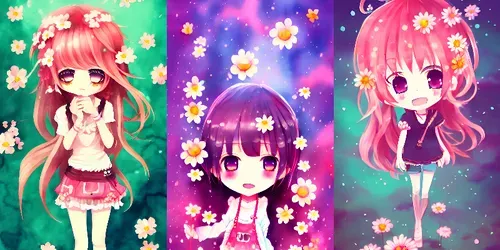 Cute Chibi Anime Characters generated by stable-diffusion