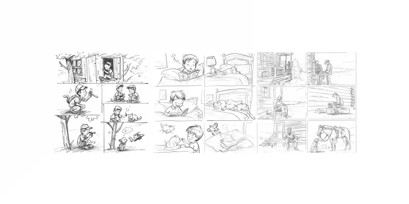 Storyboard Drawing Sketches generated by undefined