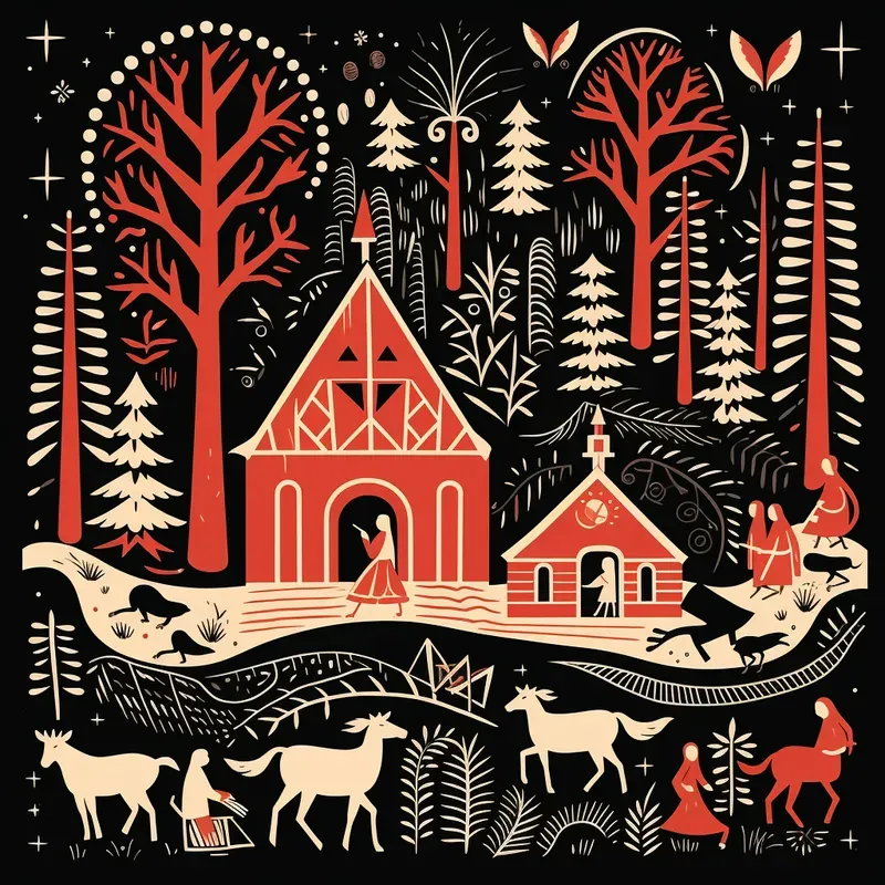 German Folk Art Woodcuts