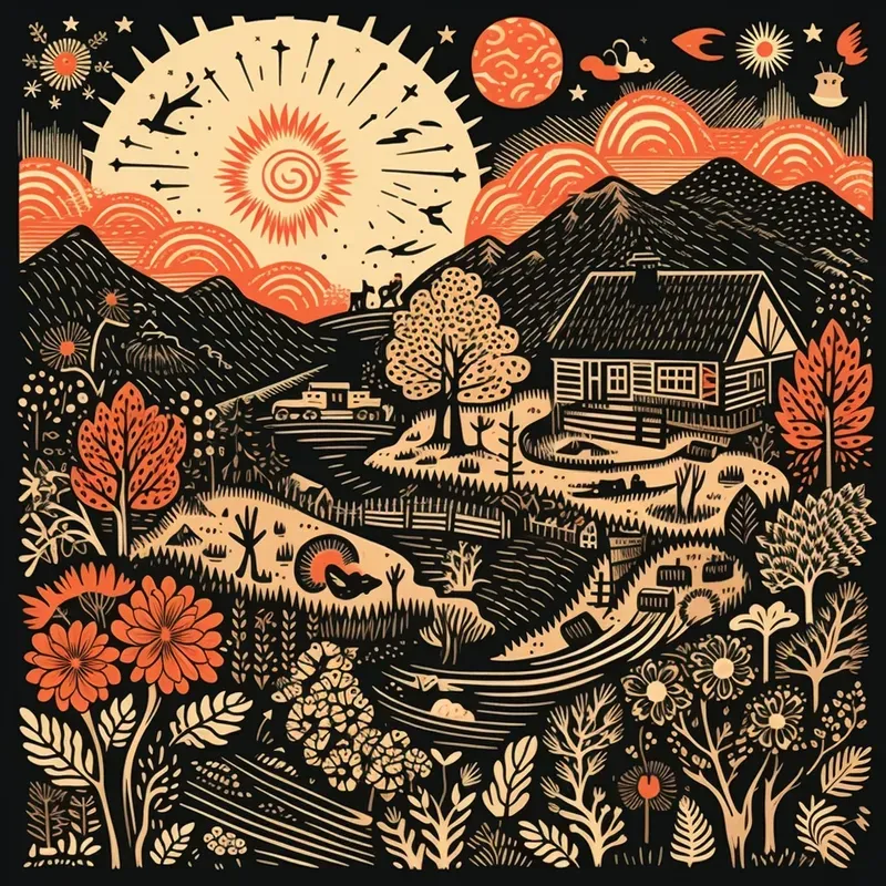 German Folk Art Woodcuts