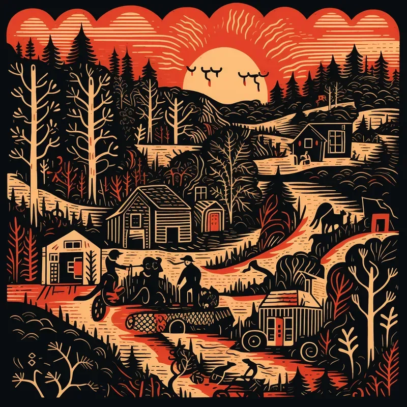 German Folk Art Woodcuts