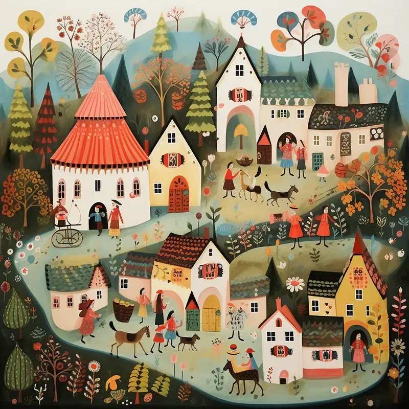 German Folk Art Collages