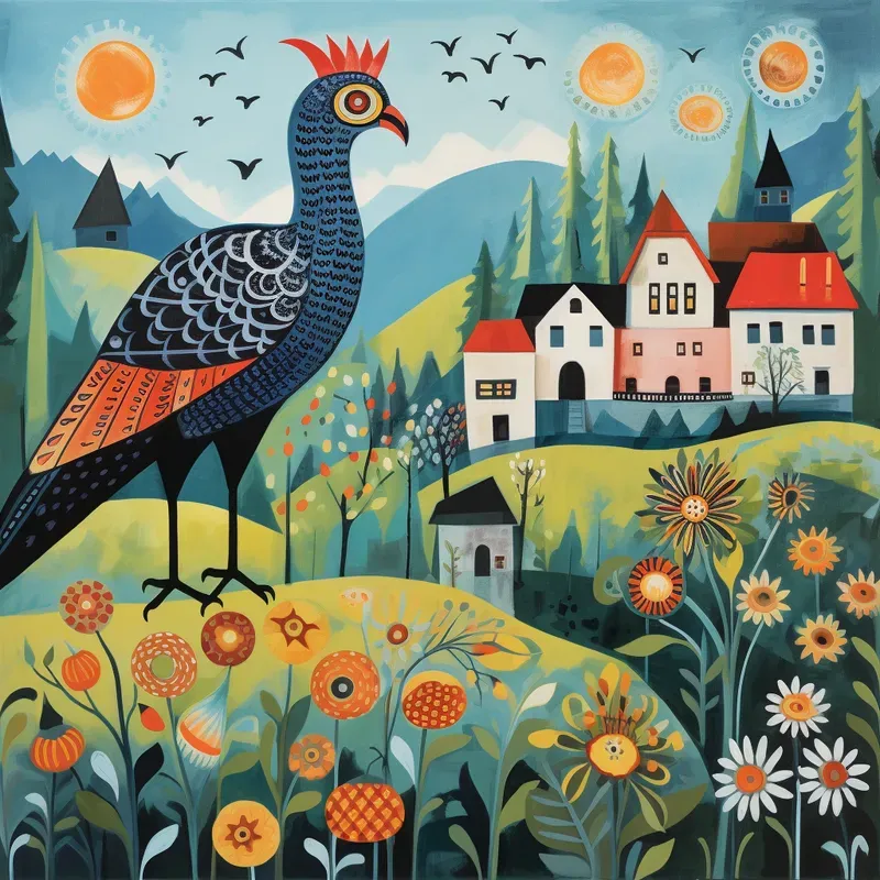 German Folk Art Collages