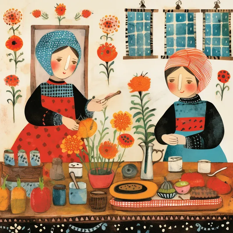 German Folk Art Collages