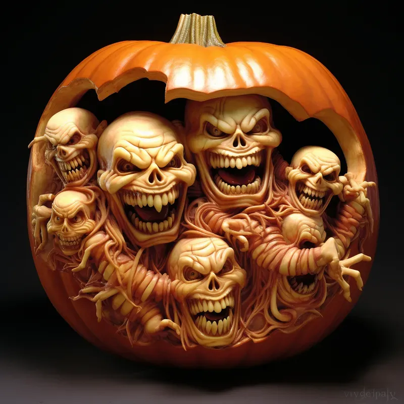 Scary Carved Pumpkins