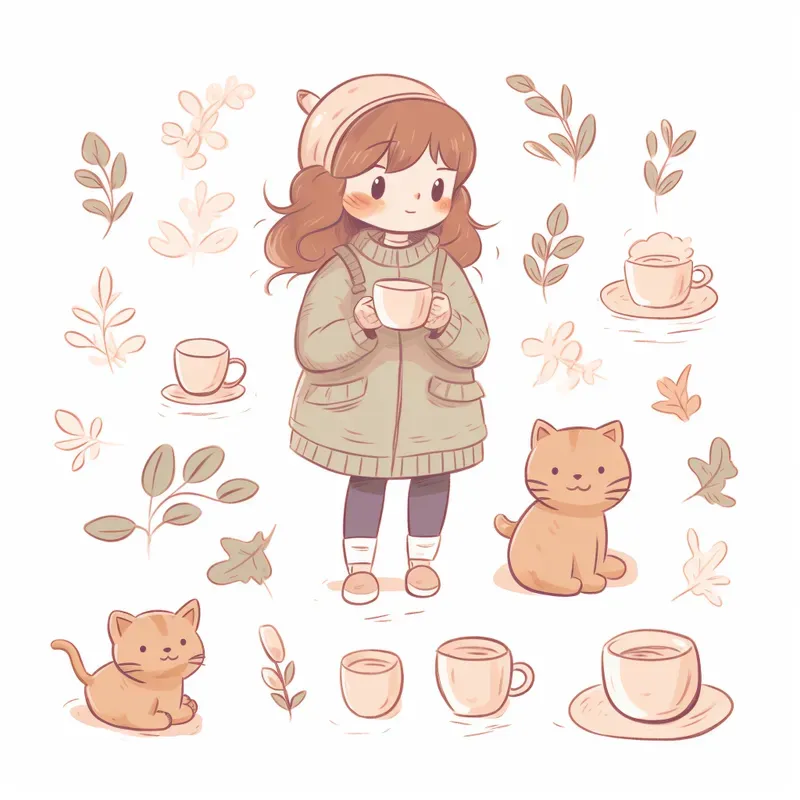 Cute Girly Cottagecore Doodles
