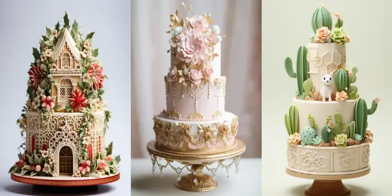 Elaborately Decorated Cakes generated by undefined