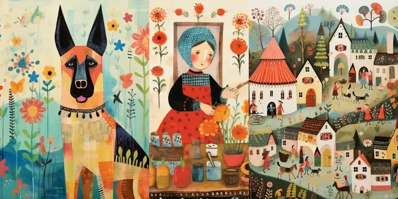 German Folk Art Collages generated by undefined