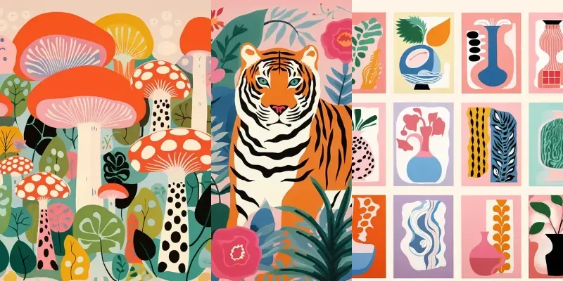 Bold Graphic Art Prints generated by undefined