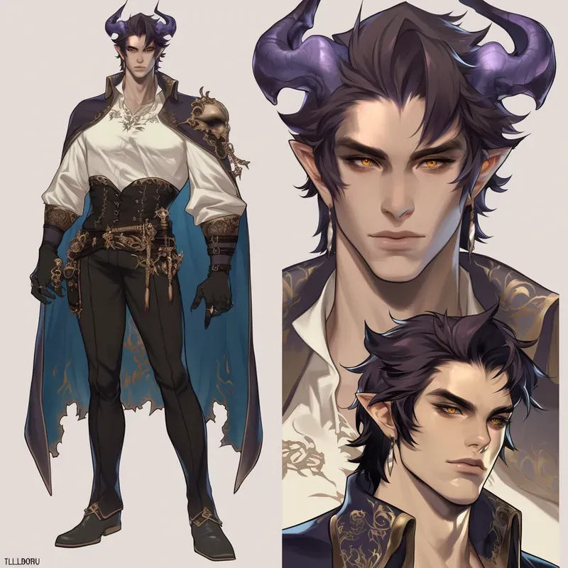 High Fantasy Male Character Sheets