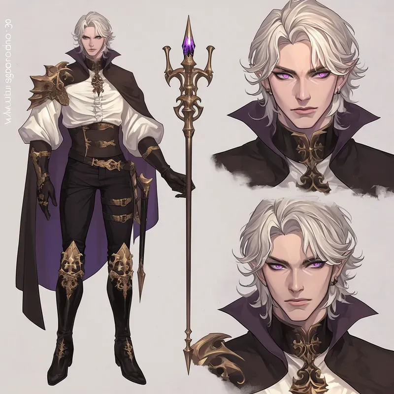 High Fantasy Male Character Sheets