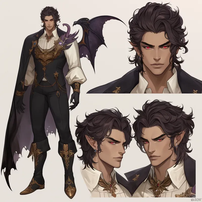 High Fantasy Male Character Sheets