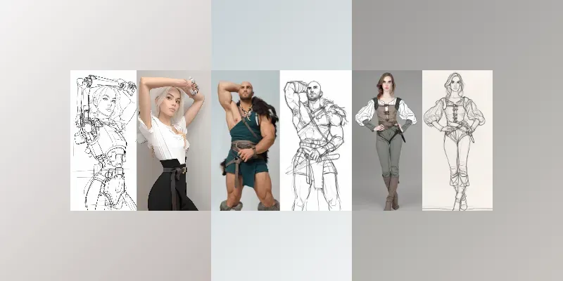 Gesture Drawings And Their References generated by undefined