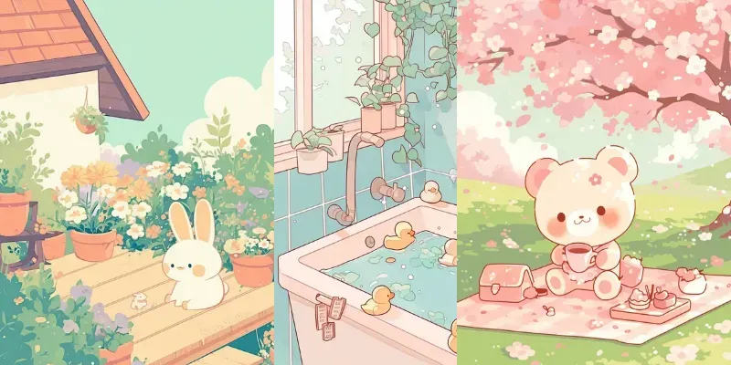 Dreamy Kawaii Pastel Illustrations generated by undefined