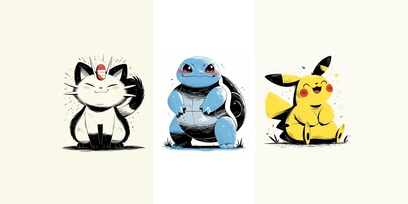 Minimalistic Pokemon Vector Art generated by undefined