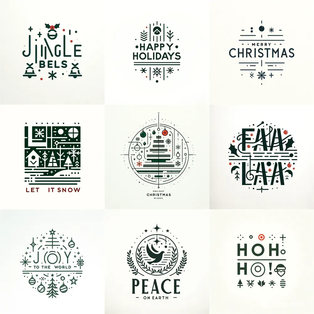Minimalistic Christmas Typography With Dall-e 3