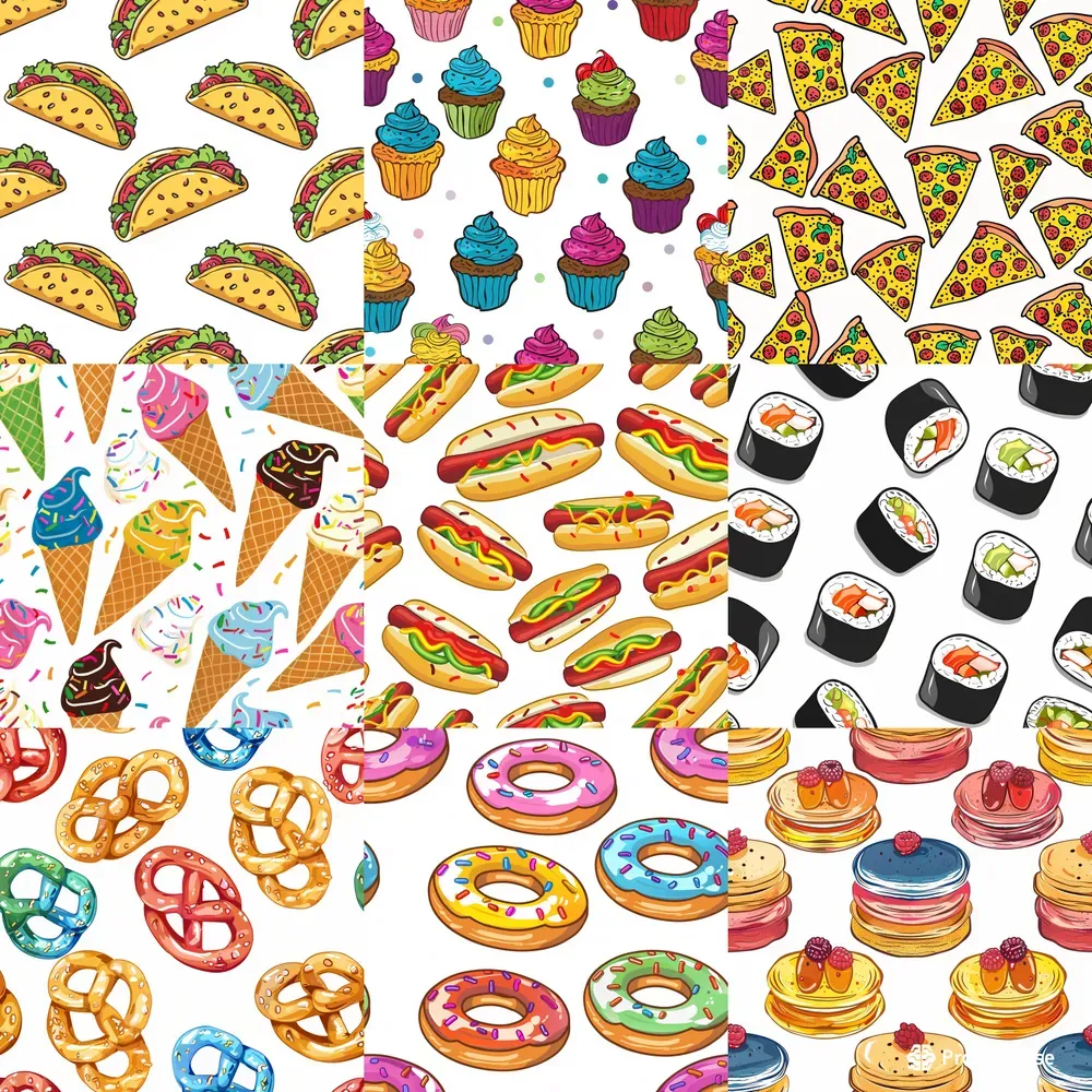 Cartoon Food Patterns