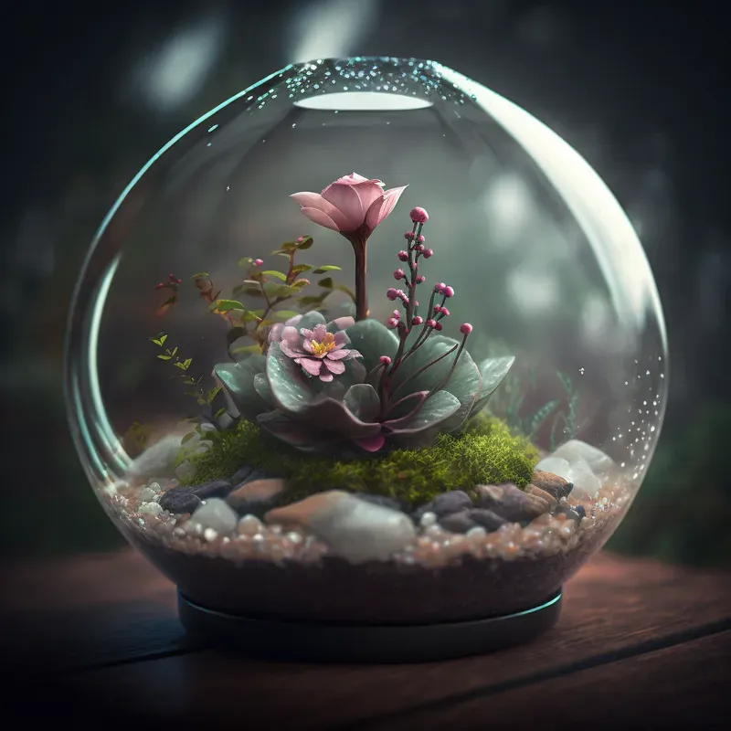 Flowers In Terrariums