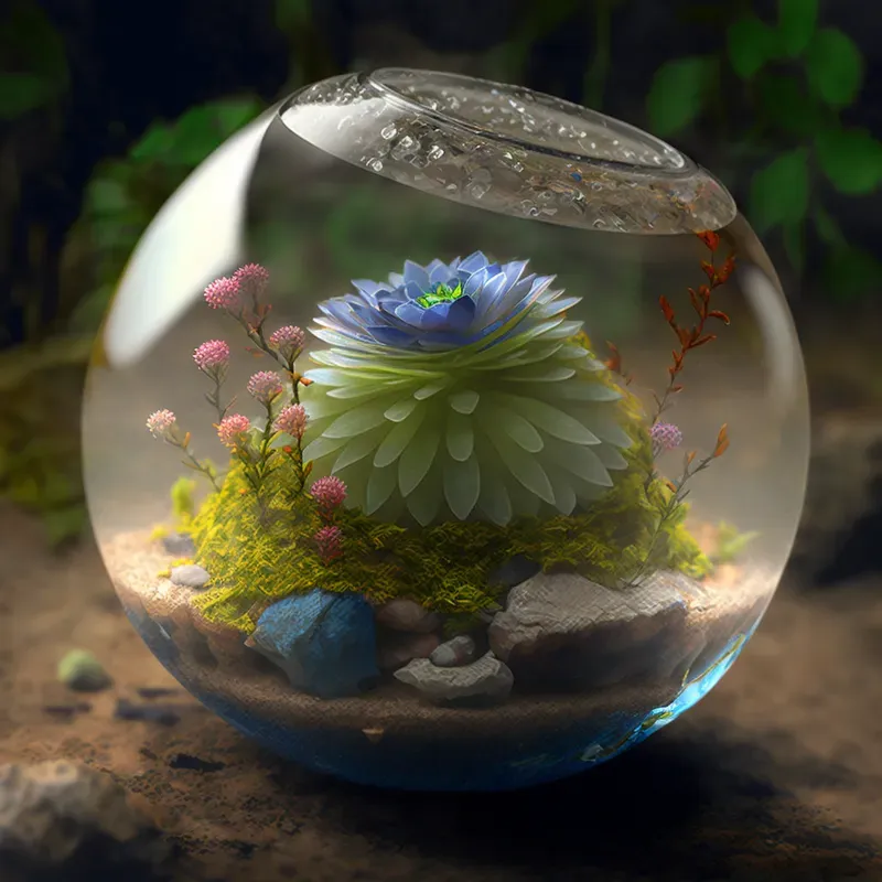 Flowers In Terrariums
