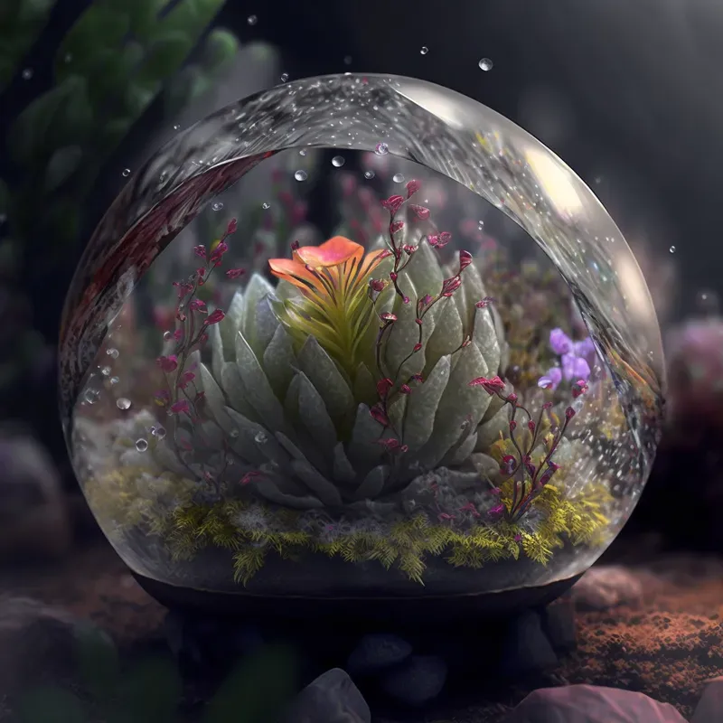 Flowers In Terrariums