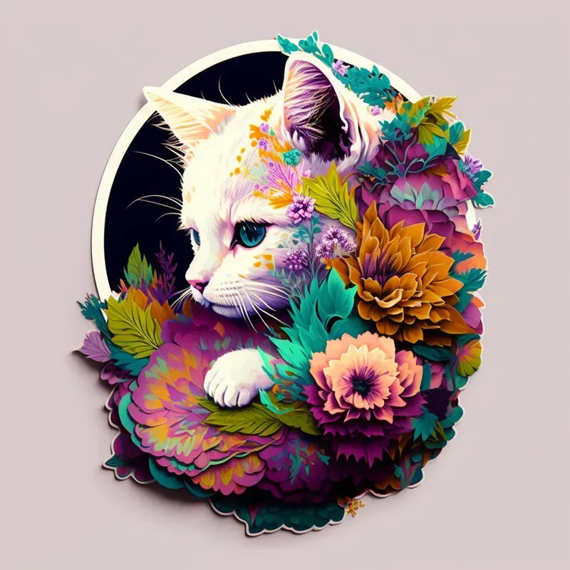 Animals Flower Stickers