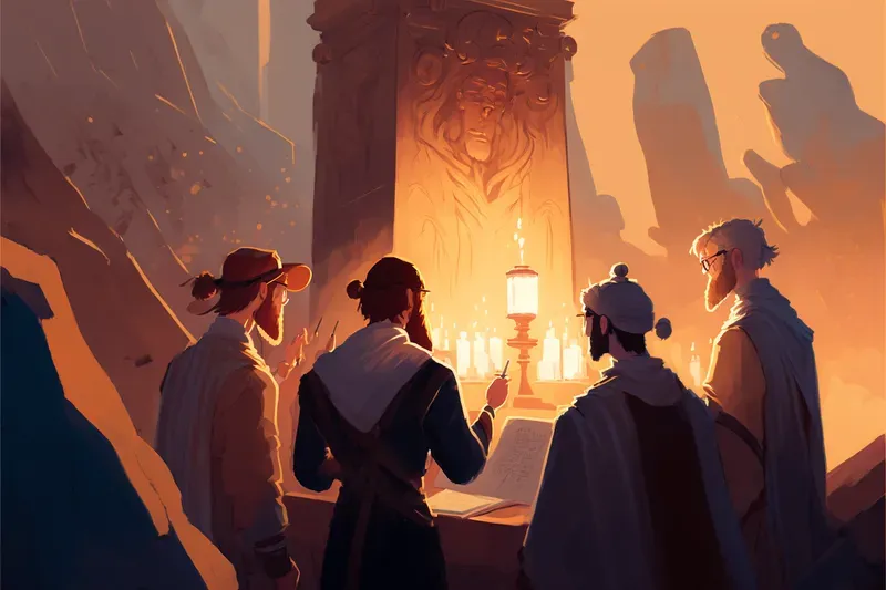 Religious Books Cartoon Illustrations