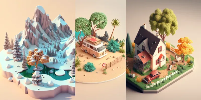 Premium 3D Isometric Landscapes generated by undefined