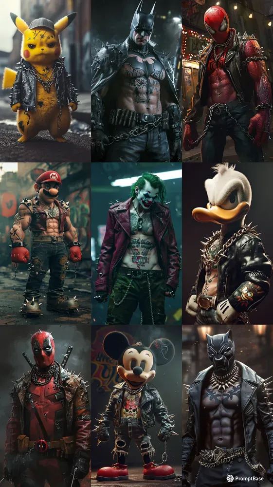 Characters And Superheroes As Gangsters