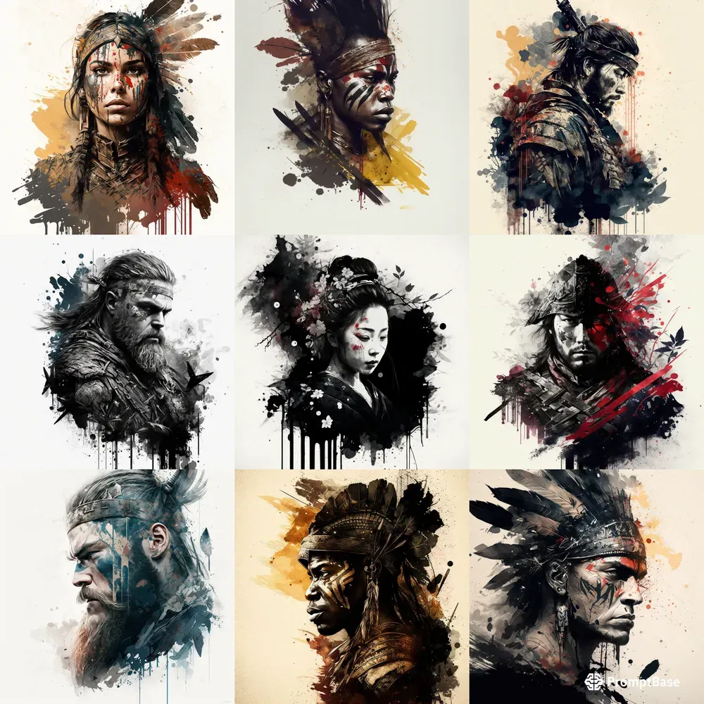 Unique Painted Ink Portraits