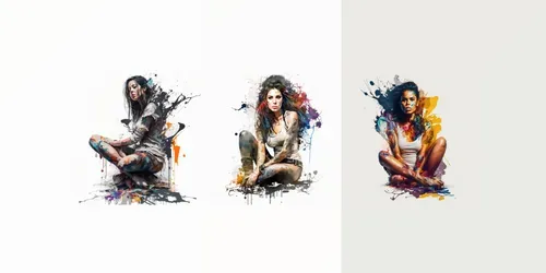 Colorful Women Illustrations generated by midjourney