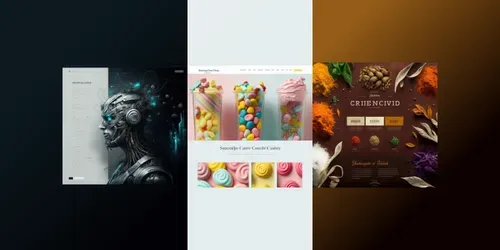 Graphical Website Design Mockups generated by midjourney