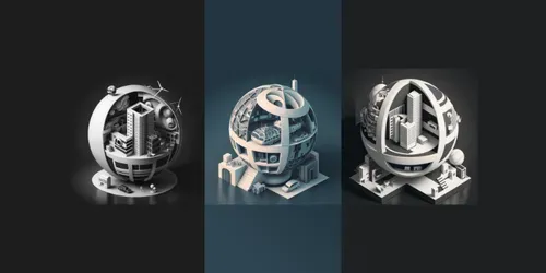 Isometric Architectural Illustrations generated by midjourney