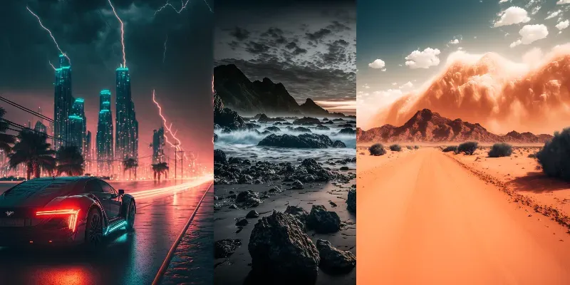Dramatic Landscape Scene Photographs generated by undefined