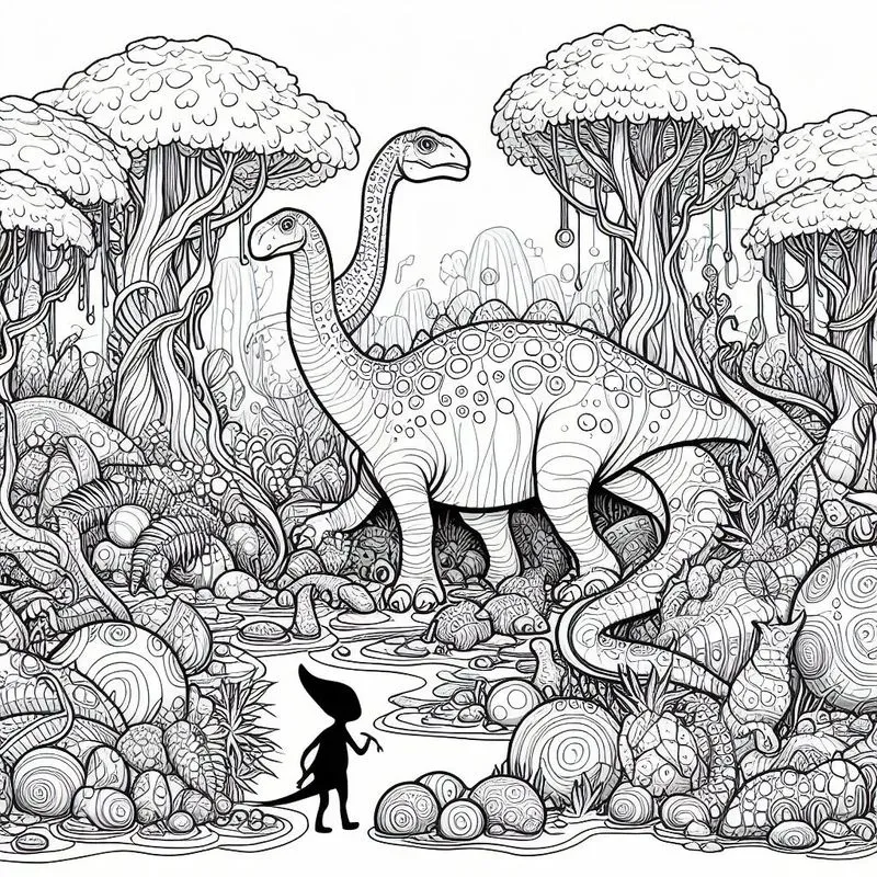 Dinosaur Coloring Drawings