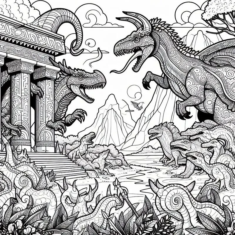 Dinosaur Coloring Drawings