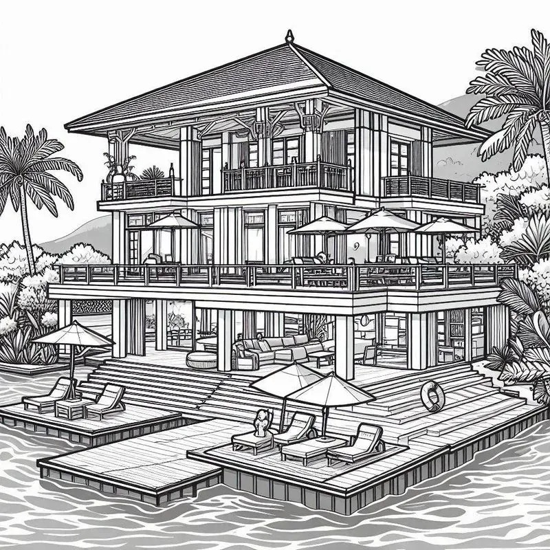 Mansion Coloring Papers
