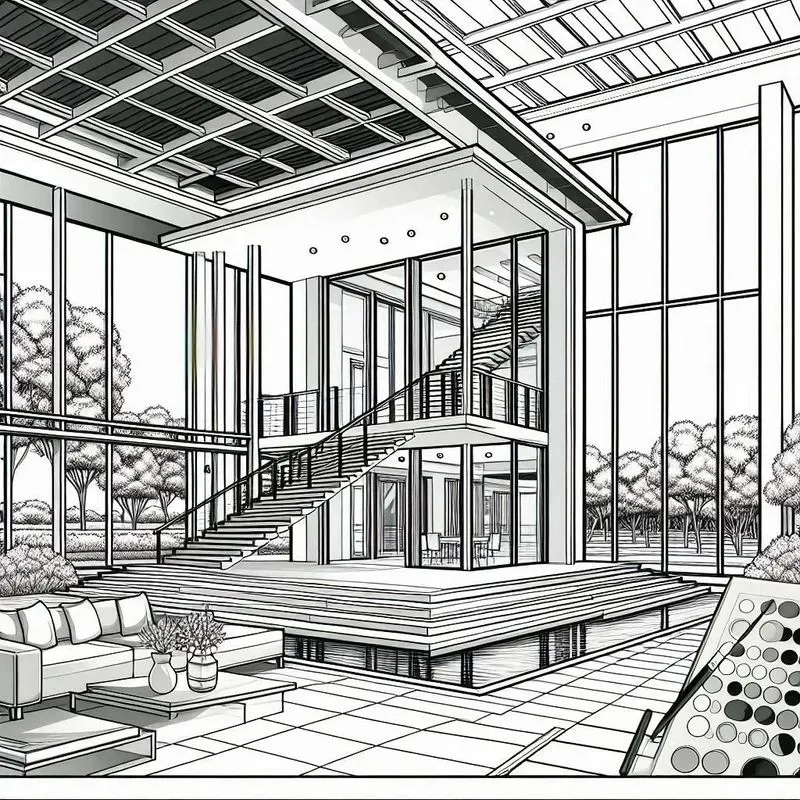 Mansion Coloring Papers