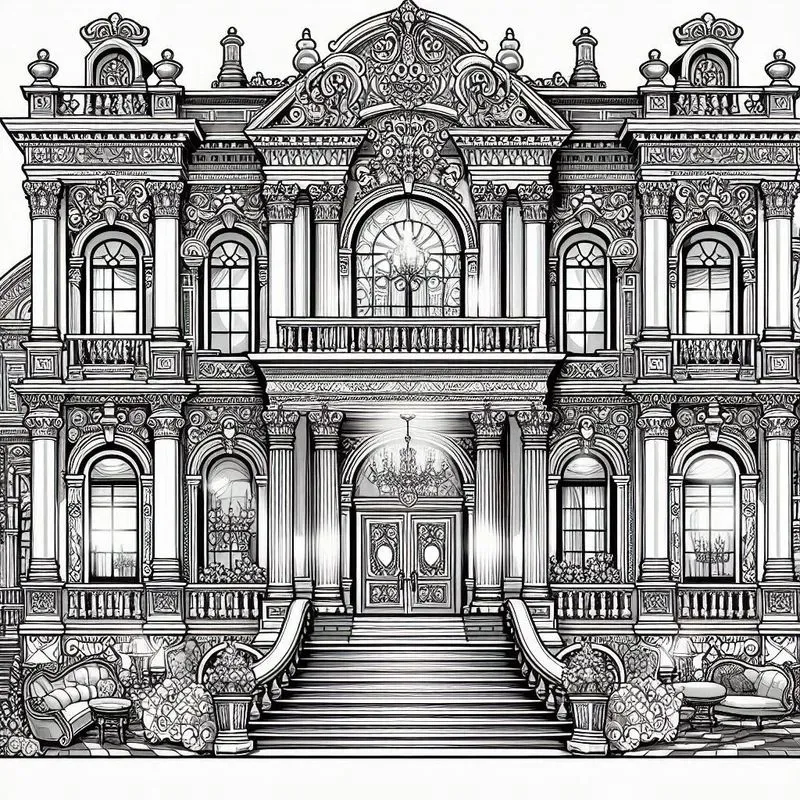 Mansion Coloring Papers