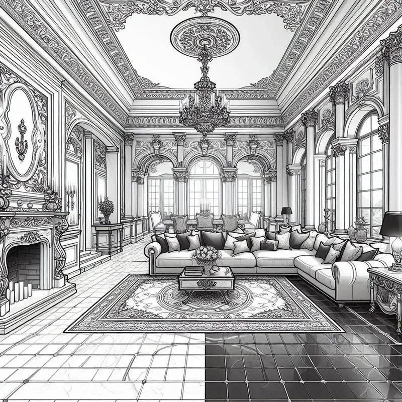 Mansion Coloring Papers